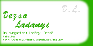 dezso ladanyi business card